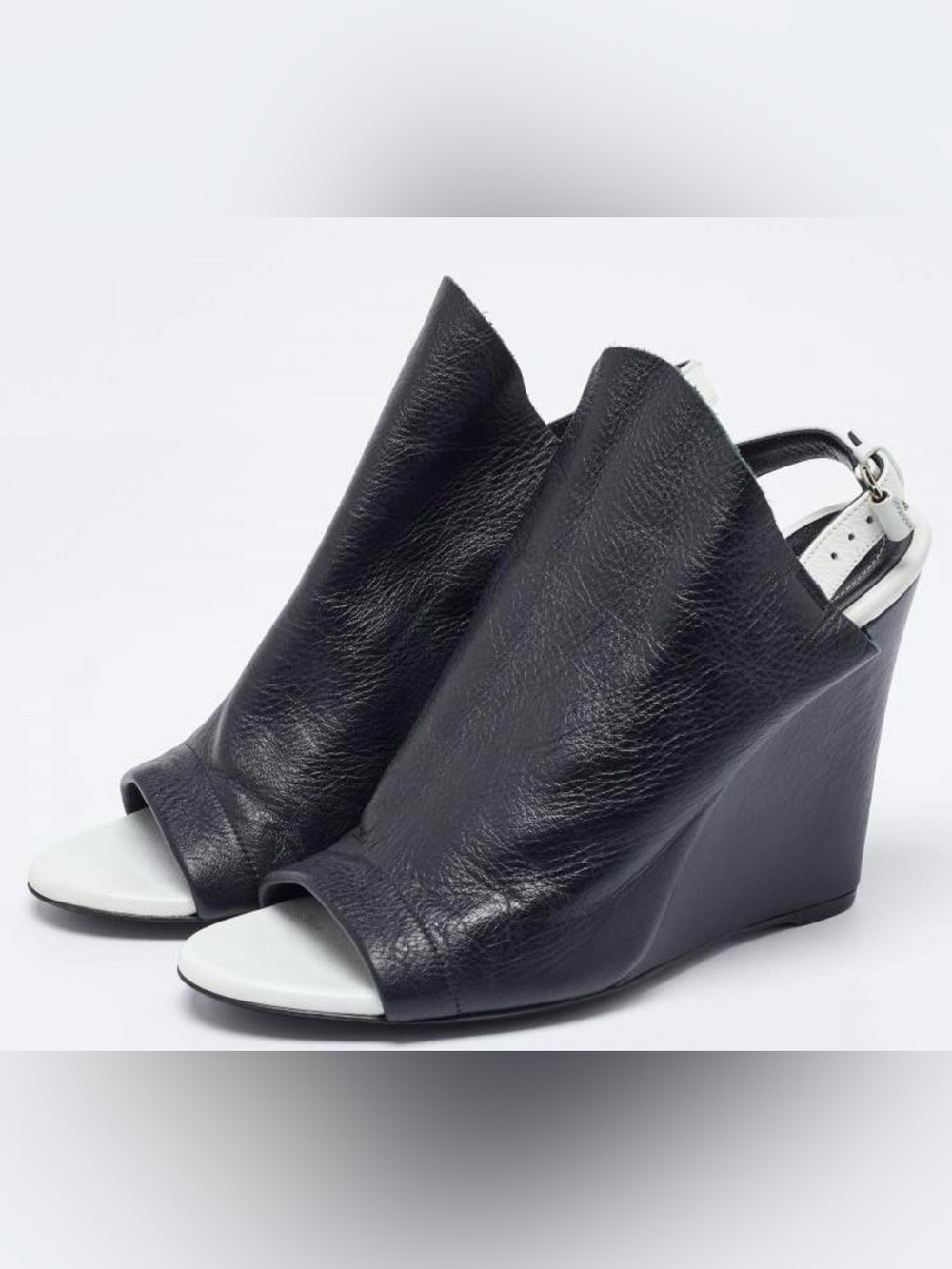 Balenciaga Veau Papier Glove Leather Wedge Sandals Sz 38.5 Nicolas Ghesquiere